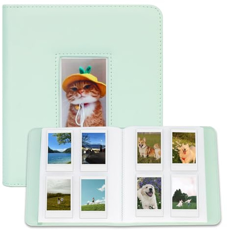 Álbum de fotos de 288 bolsillos para guardar fotos de 3 pulgadas, álbum de fotos compatible con Fujifilm Instax Mini 12/11/40/90/99/7+/EVO/Liplay/Link Film, tarjetas fotográficas K-pop (verde menta)