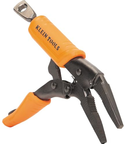 Klein Tools 38610 Locking Plier, Long Nose with Lever Release Handles, High Torque, Ideal for Tight Spaces, 4-Inch