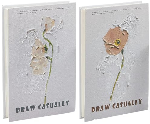 WEBEEDY 2 Styles Carnet de Croquis Accordéon Livre de Concertina Aquarelle 300GSM Carnet de Voyage Portable pour Aquarelle Journal D'Art pour Peindre en Plein Air et Scrapbooking DIY 10.8x16.2cm