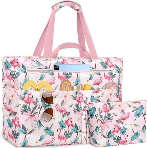 NEWIROVE Bolsa Playa Mujer Grande Xxl Familiar Bolsos Playa Con Cremallera Beach Bag Plegable Bolsa Viaje Ligero Tote Bag Mujer Para Playa, Viajes, Picnic. 50L