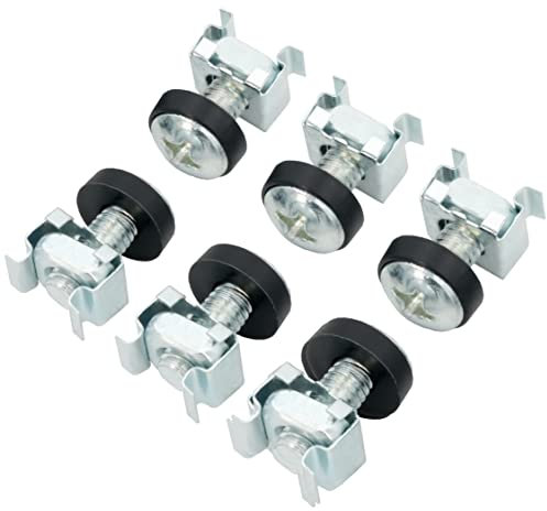 BIGtec 50 x Käfigmutter Montageschrauben Käfigmutternset M6 Montagesatz für 10 und 19 Schränke Netzwerk Schrauben Rack Käfigmuttern