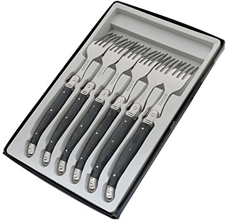 Pradel Excellence Confezione da 6 forchette Laguiole, Acciaio Inossidabile, Grigio, 25.7 x 16.7 x 2 cm, 6 unità