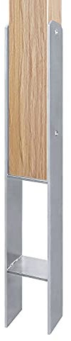 Aufun Base Post Vite per Base Palo Ancoraggio H Staffa, Manica di Supporto, zincati a caldo, lunghezza 600 mm, spessore materiale 5 mm (2 pezzi da 81 mm)