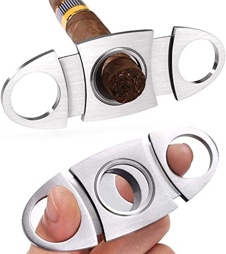 OLCANA 2 tagliasigari in acciaio inox super affilato, perfetto per robusti e sigari Churchill