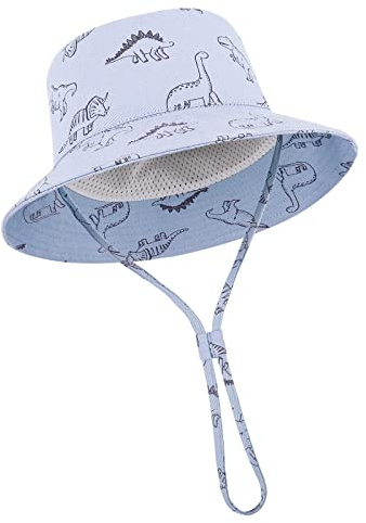 TOMEEK Baby Sun Hat Toddler Sun Protection for Baby Boys Girls Kids Summer Bucket Hat UPF 50+ Foldable Beach Cap with Adjustable Chin Strap and Wide Brim