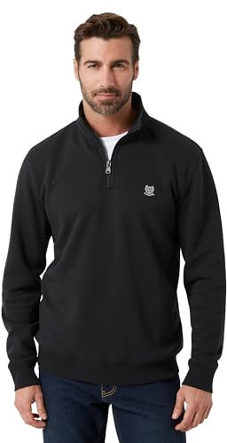 Chaps Herren-Sweatshirt – Coastal Fleece Quarter Zip Pullover Sweatshirt für Herren (Größe M-2XL), Schwarz, Medium