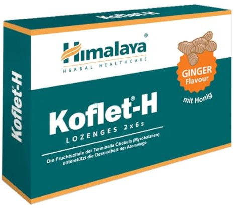 Himalaya Herbal - Koflet-H | Lutschtabletten zur Beruhigung des Rachens | Mit Honig und Natürlichen Extrakten - 12 Lutschtabletten - Ingwergeschmack