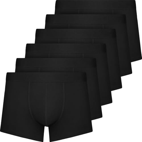 QINCAO Mens Boxers 6 Pack, Mens Underwear Without Logo, No Itchy Labels, Comfortable and breathable