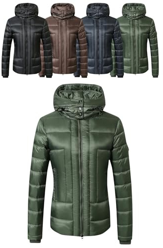 Covalliero - Damen Steppjacke | Übergangsjacke mit Doppelkragen & 2 Taschen | Kapuzenjacke mit abnehmbarer Kapuze | wasserabweisende Reitjacke | Reitbekleidung in Opal Green | Größe S