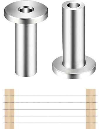 50 Pack T316 Stainless Steel Protector Sleeves for 1/8 3/16 Wire Rope Cable Railing, Marine Grade Protective Sleeves Deck Cable Railing Kit for Wood Posts DIY Balustrade