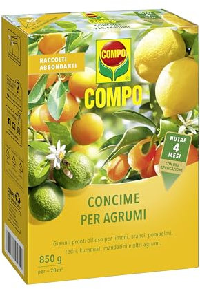 COMPO Concime a Lenta Cessione per Agrumi, Granuli Pronti all'Uso, Con Misurino Dosatore, 850 g