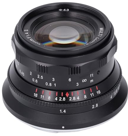 35 Mm F1.4 Helbilds Porträttobjektiv Stor Bländare Manuell Fokus Kameralins för Z-fäste för Z30 Z5 Z6 Z6II Z7 Z7II Z8 Z9 ZFC (Svart)
