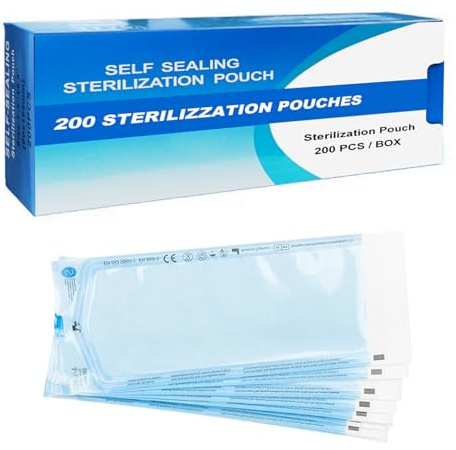 WARRIOR Sacchetto Di Sterilizzazione,Buste Per Sterilizzazione,200pcs,Sacchetti Per Autoclave,Sacchetti Auto Sterilizzazione,Sacchetto Autosigillante（57 * 130 mm）