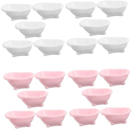 TOYANDONA 20 St Mikrolandskap Badkarsdekorationer Plastbadkar Små Badkar Dockhusdekoration Mini Badkar Dockhusdekorationer Dockhus Badkarsdekor Miniatyr Badrumsmöbler