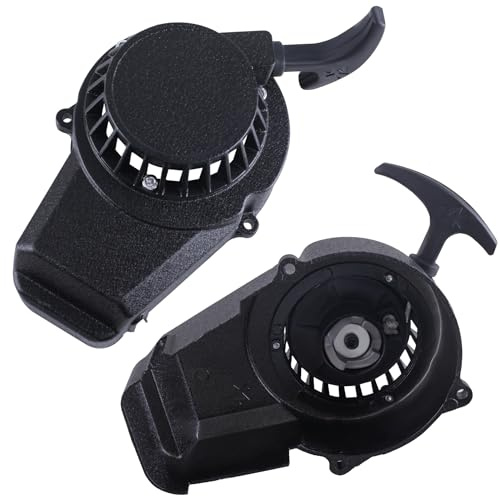 Startstartmotor i aluminium, rekylstartare Easy Pull Starter för 2-takts 47 cc/49cc Pocket Bike, Minimoto, Cross, ATV & Quad, robust och korrosionsbeständig, enkel användning
