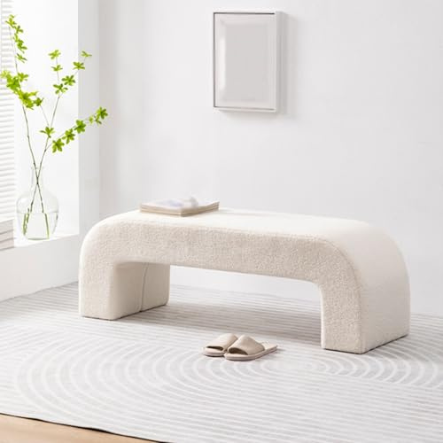 Dexinhdh Panca Da Fine Letto, Panca Da Ingresso In Legno, Comoda Seduta In Spugna, Design Con Angoli Arrotondati Ad Arco, Moderne Panche Portascarpe, Per Corridoio, Ufficio(45cm)