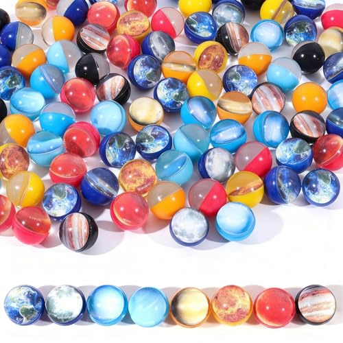 Durdiiy 20 PCS Bouncy Balls, 25/30mm Colorful Glitter Fine Powder Five Balls for Kids Party Bags, 4 Unique Styles, Space Bag Fillers Bouncing Ball Fillers, Gift Fillin (30mm)