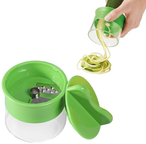 4 In 1 Spiralschneider Gemüse,Zucchini Spaghetti Schneider,Spiralschneider Elektrisch,Karotten Schneider,Für Spiralschnitte Und Spitzel - Ideal Für Zucchini, Gurken