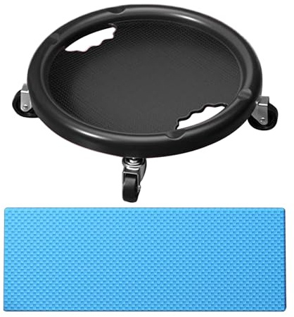 Roue à rouleaux abdominaux - Planche d'équipement d'entraînement abdominal en PVC de 150 kg avec tapis de genou | Roue à roulettes d'exercice rotative à 360 degrés, curseur de noyau de 6,69 pouces