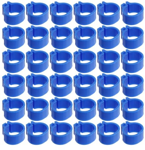 Alipis 100 Pièces Bagues pour Pigeons en Plastique 10 Mm Faciles à Poser et Retirer Anneaux Identification pour Élevage et Gestion Avicole
