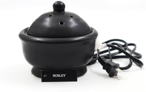 Hosley Black Electric Potpourri Warmer 5 High. Ideal Gift for Wedding, Special Occasions, Spa, Aromatherapy, Reiki, Meditation Settings and Home Office