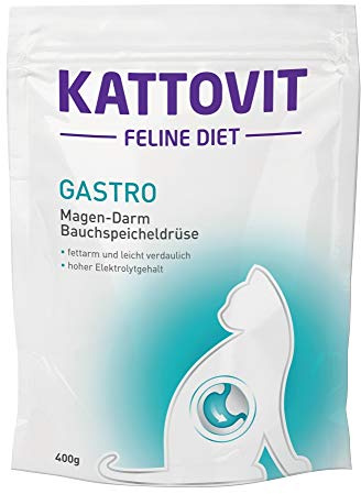 Kattovit Gastro | 400 g | Alimentation diététique complète pour Chats Adultes | Peut contribuer à compenser Une Digestion insuffisante | Faible en matières Grasses et Facile à digérer