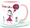 Tasse für Schwester, Glück ist eine Schwester wie dich zu haben, rosa