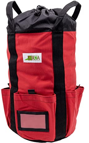 Rock-N-Rescue Arbor Rope Storage Bag - Rock and Tree Climbing Equipment, Arborist Gear, Bucket Style Backpack, Waterproof Nylon Material, Red, 150'