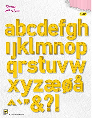Nellie's Choice Shape Dies Alfabet Bokstäver - 35 Cutting Dies och Skärschablon på 2,2 x 3,8 cm för Korttillverkning, Pyssel, Scrapbooking, Hantverk och DIY - Lämplig för Stansmaskiner