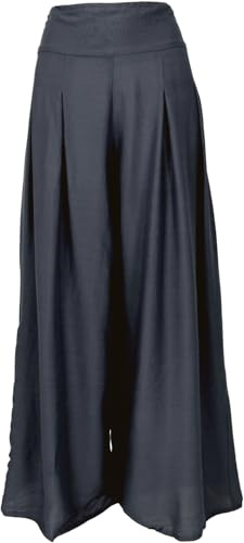 GURU SHOP Boho Hosenrock, Weite Sommerhose - Anthrazit, Damen, Size:S/M