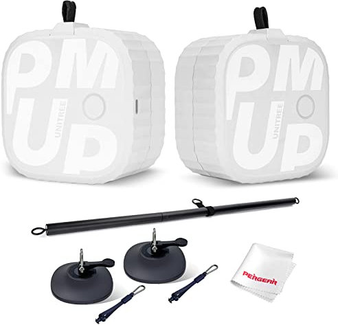 UNITREE PUMP Pro Motorbetriebenes All-in-One Smart Pocket Gym, 4,4-44 lbs Widerstand, exzentrisch und konzentrisch verfügbar, Spiele im Arcade-Stil, App-Assistent, mit Saugnapf und Pilates-Stange