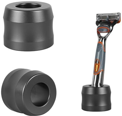 Linkidea 2 Stück Rasierständer aus Aluminiumlegierung, Öffnungsdurchmesser 22 mm, Herren-Rasierständer für Badezimmer-Arbeitsplatten, kompatibel mit Fusion 5 Power, ProGlide Shield Power (grau)