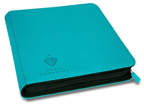Card Guardian - Carpeta premium de 12 bolsillos con cremallera para 480 cartas, juegos de cartas coleccionables TCG (Azul verdoso)