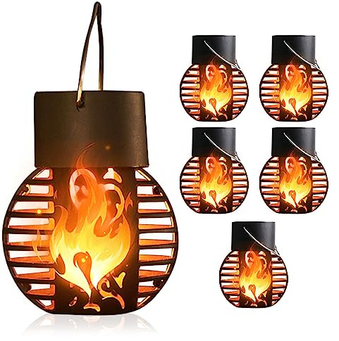 Lanterne Solaire Extérieure - Lampe Flamme pour Jardin et Torches d'Extérieur (6 PCS)