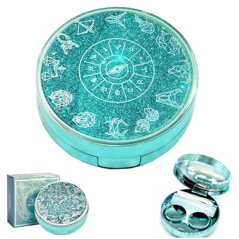 Etui Lentilles de Contact, Fille magique, Plastique de haute qualité, Mini Ètui de Lentilles, Boite de Contact Portable Kit de à l'Extérieur, Voyages avec Miroir Pincette Bâton Bouteille