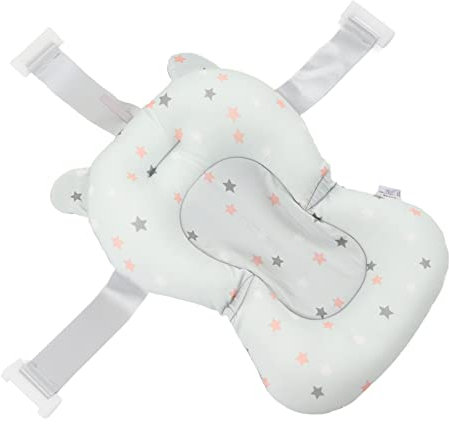 Asiento de Baño para bebé, Cojín para Bañera de bebé para Lavabo de Bañera para Recién Nacido, Soporte de Baño Ajustable Plegable Flotante para bebé, Fácil de Limpiar (Estrellas