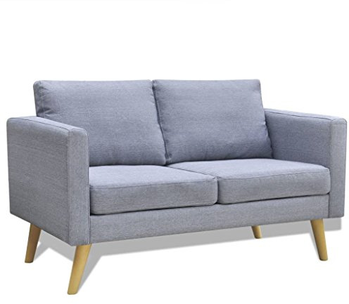 ARKEM Sofá de 2 plazas de Tela Gris Claro Sofa Cama 2 Plazas Barato Sofas PequeñOs