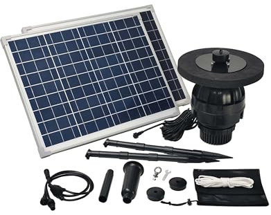 100W Floating Solar Pond Fountain Pump Kit for Ponds Deeper Than 3 Feet and At Least 10 Feet Wide