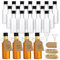 HOTUT Mini bouteille de liqueur, 18 Pièces Bouteilles Vides Réutilisables, 50 ml Petite Bouteille Plastique avec couvercles et entonnoirs, Mignonnettes Alcool pour jus/liqueur/whisky/Sauces