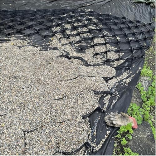 SAFWELAU Pavimentación de Arena Malla Geocelular Permeable de Alta Resistencia, Altura Dual 5cm/10cm para Estabilización de Grava y Taludes, Base Alveolar para Terraplenes(5cm/2 High)