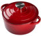 Warmiehomy Emaillierter Gusseisentopf mit Deckel, rot, 6 l, antihaftbeschichtet, tiefer Schmortopf, ofenfest, Kasserolle, Kochtopf für Induktion und ofenfest, 28 cm