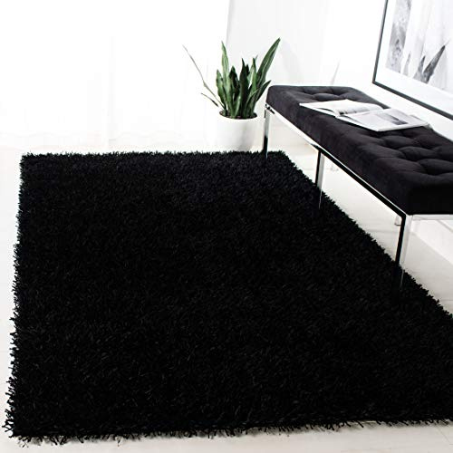 Safavieh Alfombra Shag Sala de Estar, Comedor, Dormitorio - New Orleans Shag Collection, Pelo Largo, Chocolate y Chocolate, 91 X 152 cm