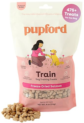 Pupford Freeze Dried Training Treats for Dogs & Puppies, 475+ Two Ingredient Bites (Salmon, 4 oz)