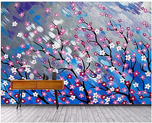 Wesmilewallpaper Papier Peint Panoramique 3D Fleur Rose Plante Art Classique Peinture À L'Huile Papiers Peints Intissé Poster Mural Tapisserie Murales 200x140cm