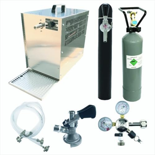 Bierzapfanlage 60Liter Untertisch kpl.Set inkl.Schanksäule, Flach-Zapfkopf Typ A, 6,0kg CO2 Flasche