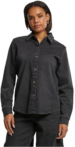 Urban Classics Ladies Denim Shirt Black Washed, L
