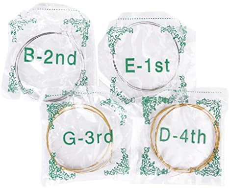 Lot de 8 cordes de mandoline en laiton avec extrémités en boucle - Calibre G D à E, longue durée de vie, effet résonance, revêtement rouille, matériau en acier hexagonal