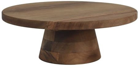 HOME DECO FACTORY, KA0327 - Soporte de Madera de Acacia, diseño Elegante y Moderno, Ideal para Tartas y Frutas, de fácil Mantenimiento, diámetro 28 cm, Color marrón