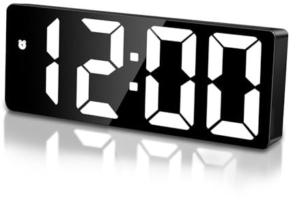 Sarsumir Wecker Digital Uhr, LED Digitaler Wecker mit Zeit Datum Temperatur Schlummerfunktion Helligkeit Einstellbar wecker Kinder für Zuhause Schlafzimmer Büro, Weiß Licht