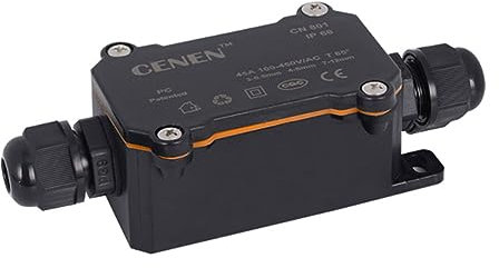 QUMIIRITY Ip68 Waterproof Electrical Cable Wire Connector Junction Box Pg7 3-6.5mm Outdoor Garden Light Cable Junction Box Black for Outdoor and Underground Use